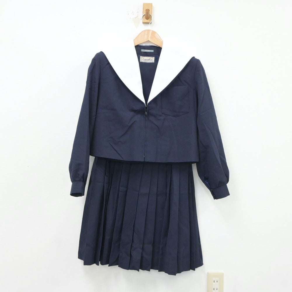 【中古】愛知県 一柳中学校 女子制服 2点（セーラー服・スカート）sf018902