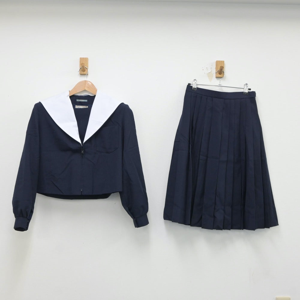 【中古】愛知県 一柳中学校 女子制服 2点（セーラー服・スカート）sf018902