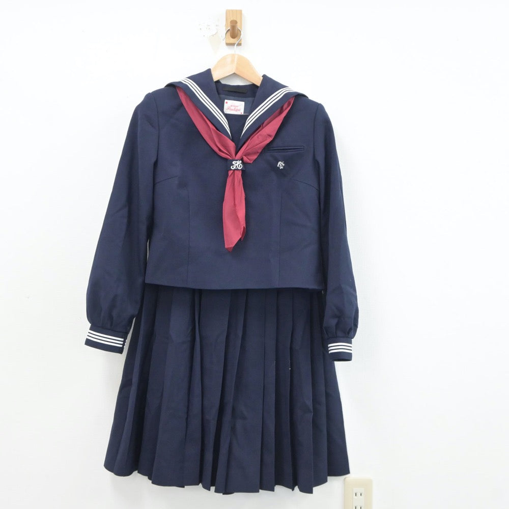 【中古】千葉県 鎌ヶ谷第四中学校 女子制服 2点（セーラー服・スカート）sf018916