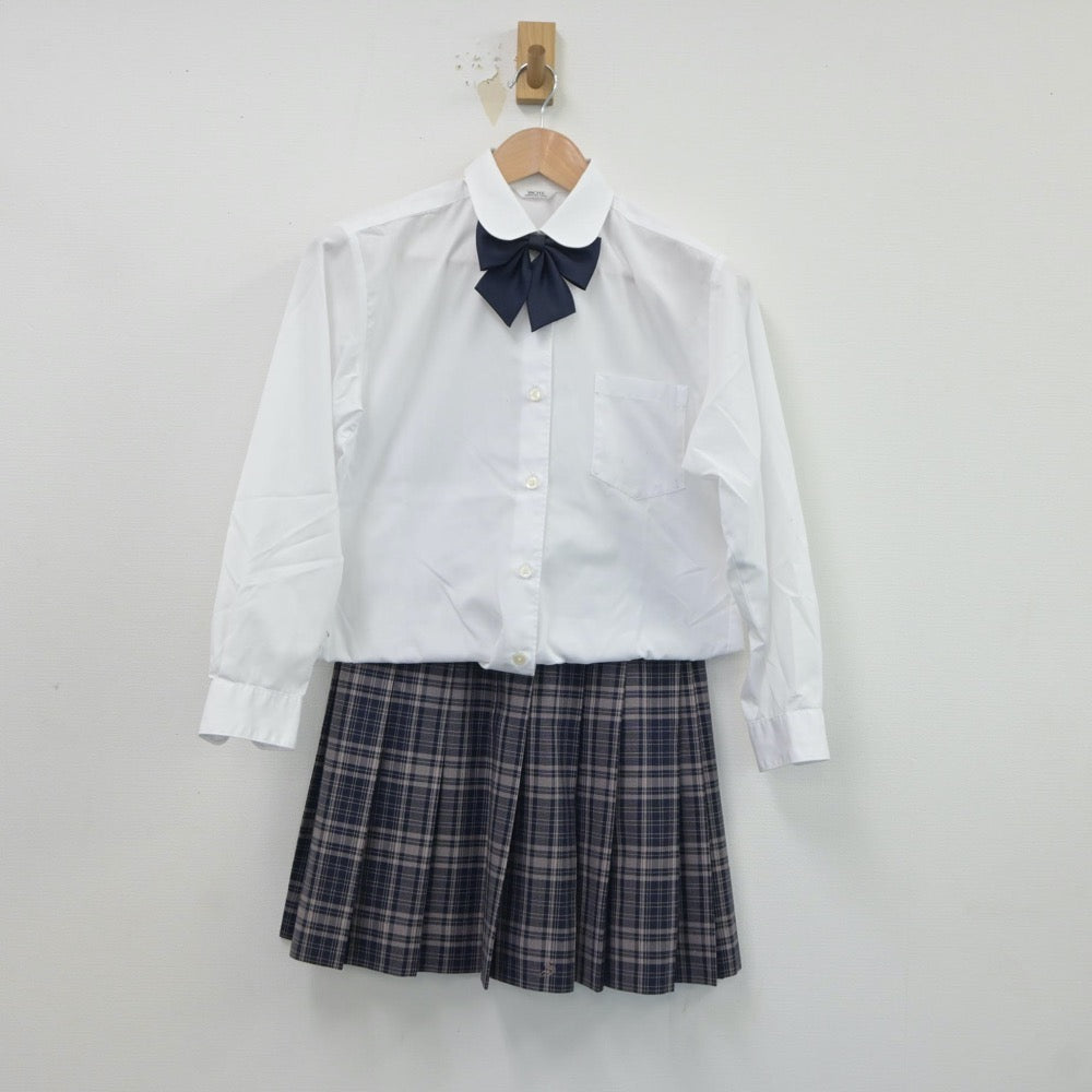 【中古】神奈川県 相模女子大学高等部 女子制服 3点（シャツ・スカート）sf018940