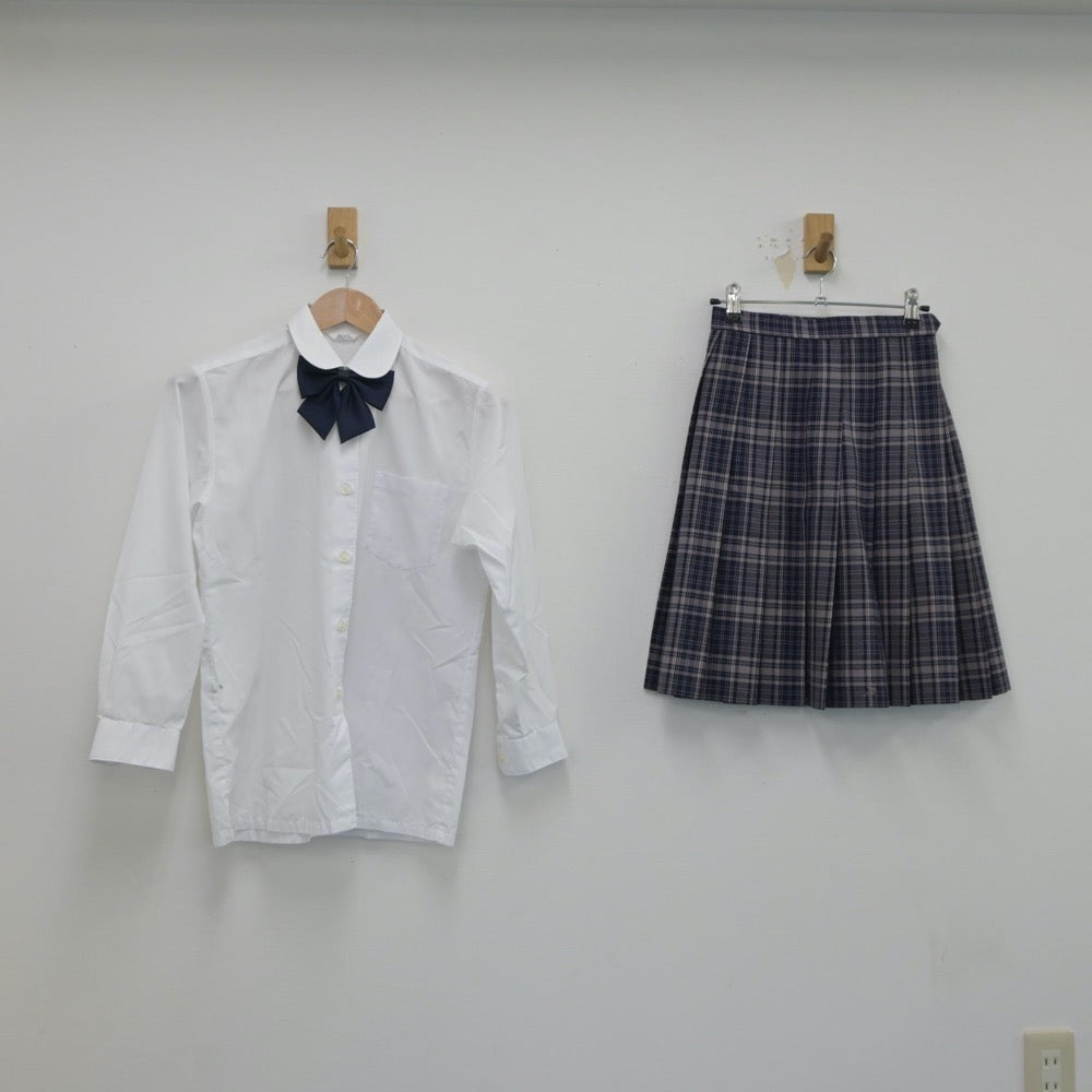 【中古】神奈川県 相模女子大学高等部 女子制服 3点（シャツ・スカート）sf018940