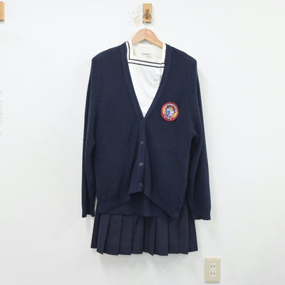 【中古】福島県 郡山商業高等学校 女子制服 5点（セーラー服・ニット・シャツ・スカート）sf018944