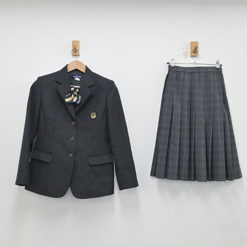 【中古】岩手県 岩手県立北上翔南高等学校 女子制服 4点（ブレザー・ニット・スカート）sf018954