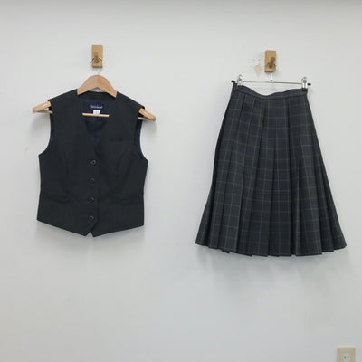 【中古】岩手県 岩手県立北上翔南高等学校 女子制服 2点（ベスト・スカート）sf018955