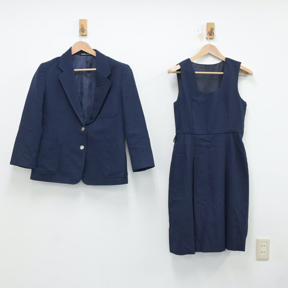 【中古】東京都 小金井市立緑中学校 女子制服 3点（ブレザー・ジャンパースカート）sf018957