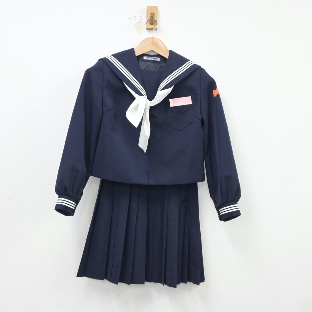 【中古】島根県 益田市立益田中学校 女子制服 4点（セーラー服・スカート）sf018967