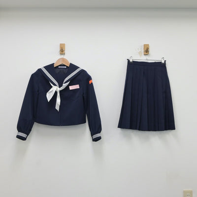 【中古】島根県 益田市立益田中学校 女子制服 4点（セーラー服・スカート）sf018967