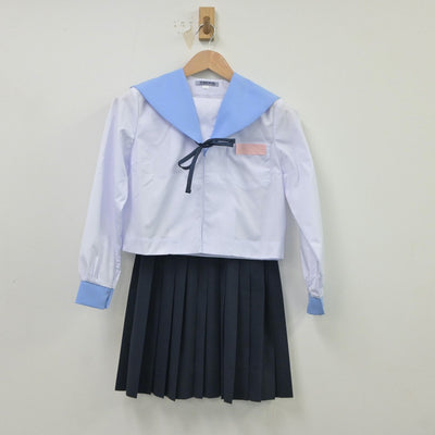 【中古】島根県 益田市立益田中学校 女子制服 4点（セーラー服・セーラー服・スカート）sf018968