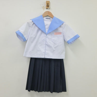 【中古】島根県 益田市立益田中学校 女子制服 4点（セーラー服・セーラー服・スカート）sf018968