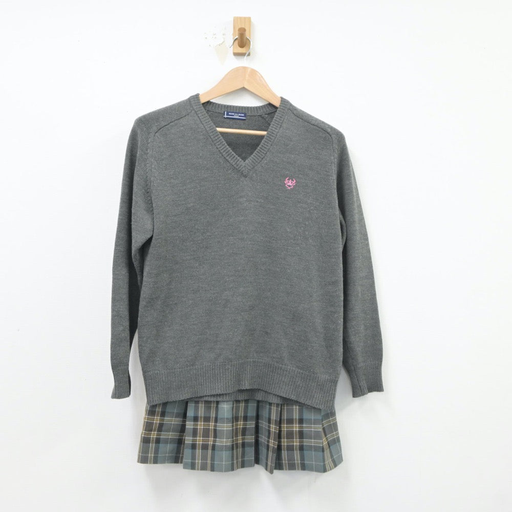 【中古】東京都 多摩大学目黒高等学校 女子制服 2点（ニット・スカート）sf018972