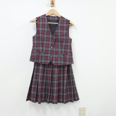 【中古】東京都 小平市立小平第六中学校 女子制服 2点（ベスト・スカート）sf018974