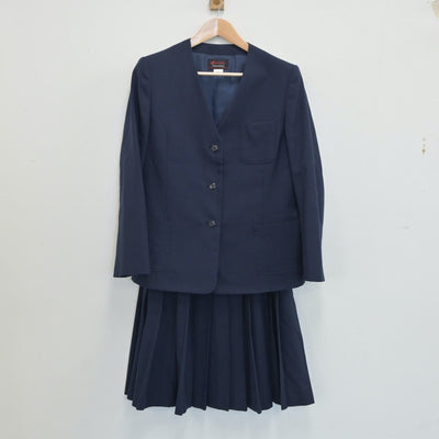 【中古】山形県 真室川町立真室川中学校 女子制服 4点（ブレザー・ベスト・スカート）sf018977