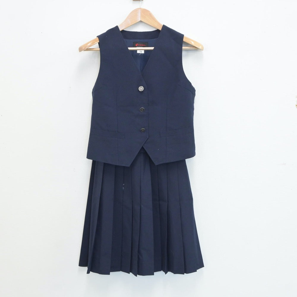 【中古】埼玉県 川島町立西中学校 女子制服 2点（ベスト・スカート）sf018988