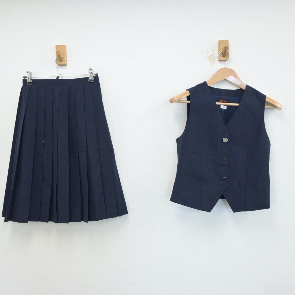 【中古】埼玉県 川島町立西中学校 女子制服 2点（ベスト・スカート）sf018988