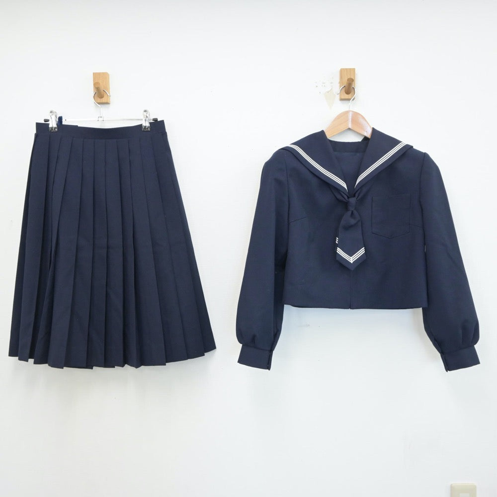 【中古】北海道 札幌市立宮の森中学校 女子制服 3点（セーラー服・スカート）sf018994