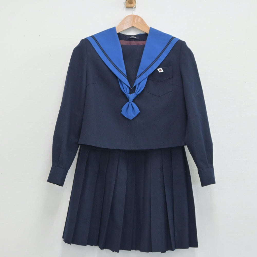 【中古】大阪府 夕陽丘高等学校 女子制服 4点（セーラー服・スカート）sf019003