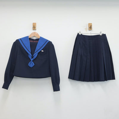 【中古】大阪府 夕陽丘高等学校 女子制服 4点（セーラー服・スカート）sf019003