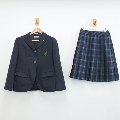 【中古】福岡県 福岡講倫館高等学校 女子制服 4点（ブレザー・スカート）sf019010