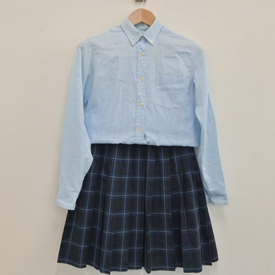 【中古】福岡県 福岡講倫館高等学校 女子制服 2点（シャツ・スカート）sf019011