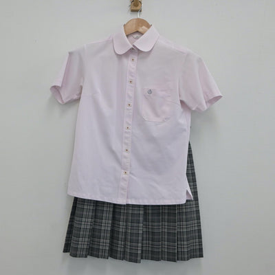 【中古】兵庫県 明石城西高等学校 女子制服 4点（シャツ・ニットベスト・スカート）sf019012