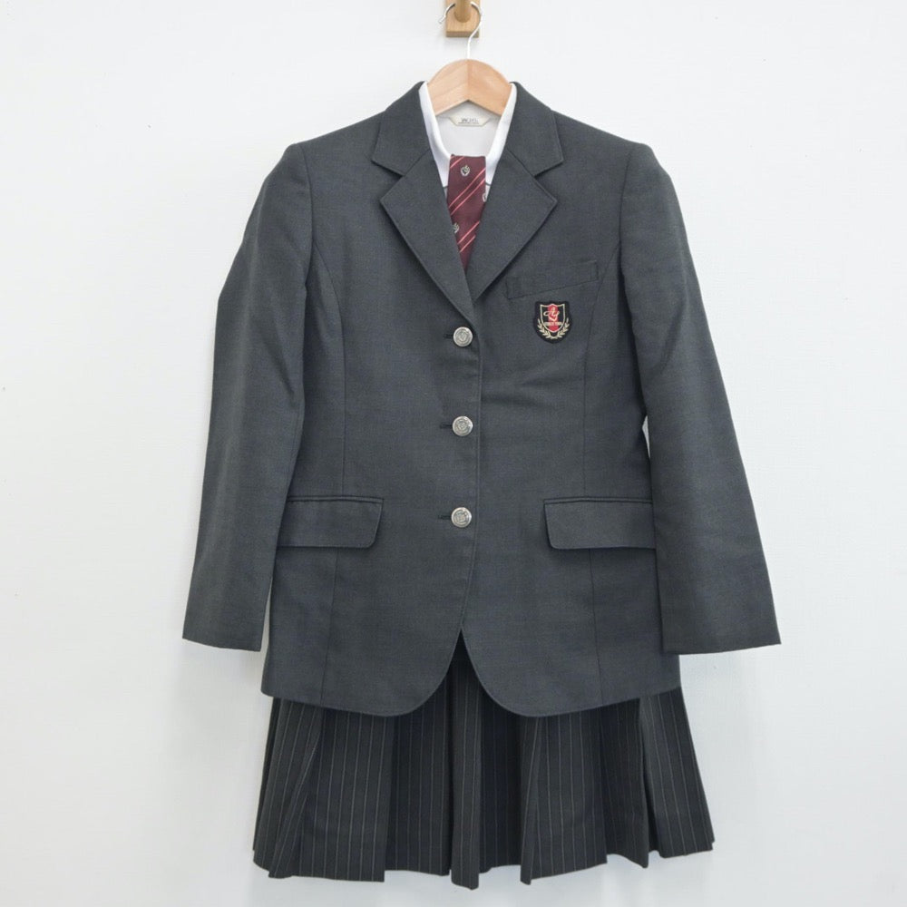 【中古】兵庫県 明石城西高等学校 女子制服 4点（ブレザー・シャツ・スカート）sf019013