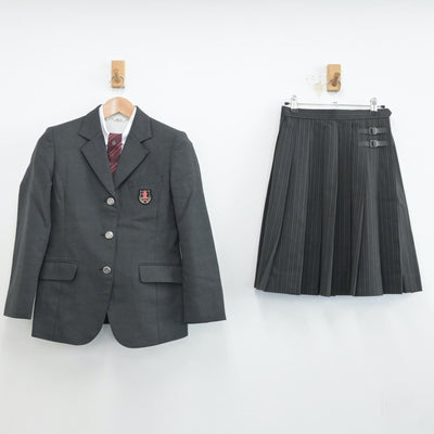 【中古】兵庫県 明石城西高等学校 女子制服 4点（ブレザー・シャツ・スカート）sf019013