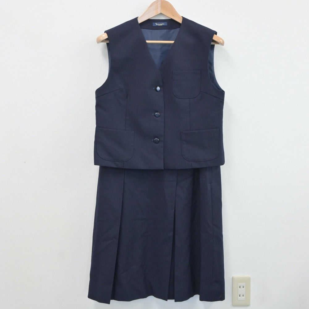 【中古】静岡県 城内中学校 女子制服 4点（ブレザー・ベスト・スカート）sf019015