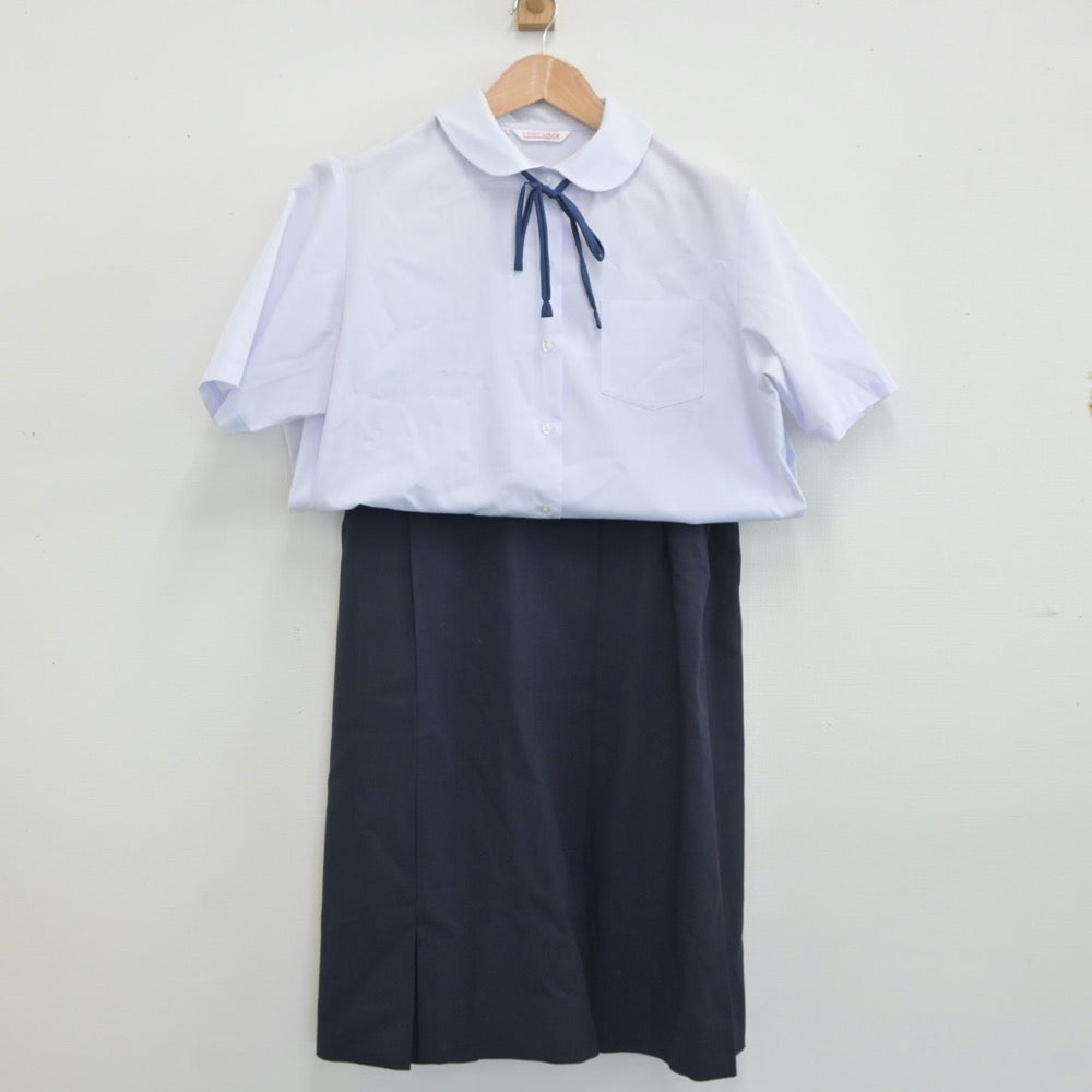 【中古】静岡県 城内中学校 女子制服 3点（シャツ・スカート）sf019016