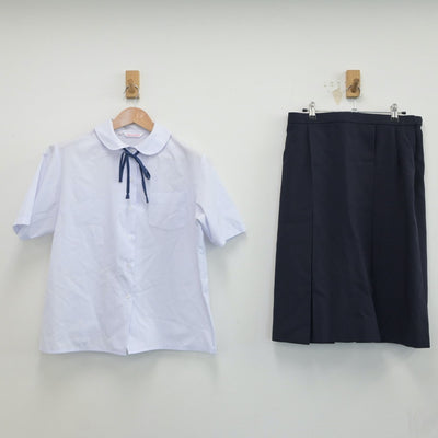 【中古】静岡県 城内中学校 女子制服 3点（シャツ・スカート）sf019016