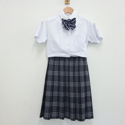 【中古】静岡県 東海大学附属静岡翔洋高等学校 女子制服 3点（シャツ・スカート）sf019019