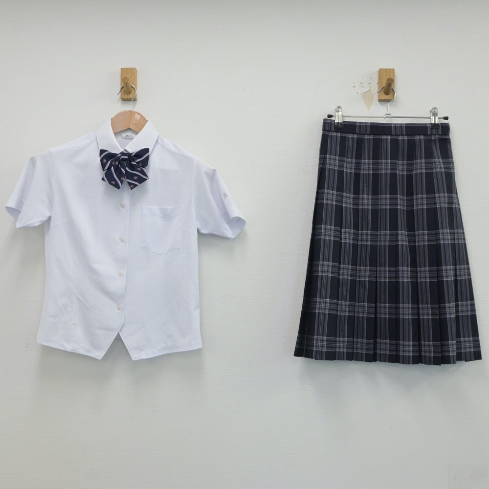 【中古】静岡県 東海大学附属静岡翔洋高等学校 女子制服 3点（シャツ・スカート）sf019019