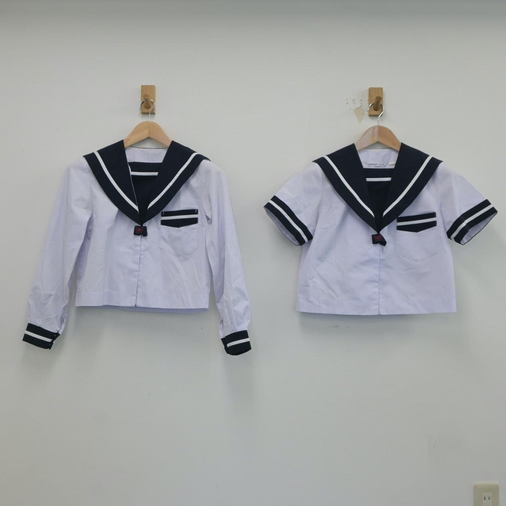 【中古】宮崎県 宮崎西中学校 女子制服 2点（セーラー服）sf019039