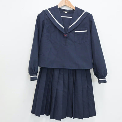 【中古】宮崎県 宮崎西中学校 女子制服 2点（セーラー服・スカート）sf019045