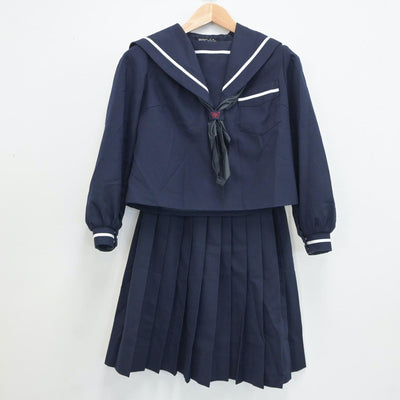 【中古】宮崎県 宮崎西中学校 女子制服 3点（セーラー服・スカート）sf019048