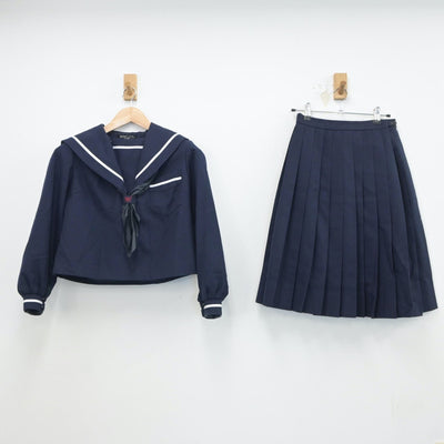 【中古】宮崎県 宮崎西中学校 女子制服 3点（セーラー服・スカート）sf019048