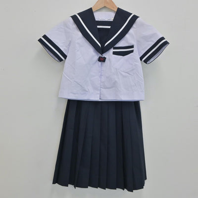 【中古】宮崎県 宮崎西中学校 女子制服 3点（セーラー服・セーラー服・スカート）sf019049