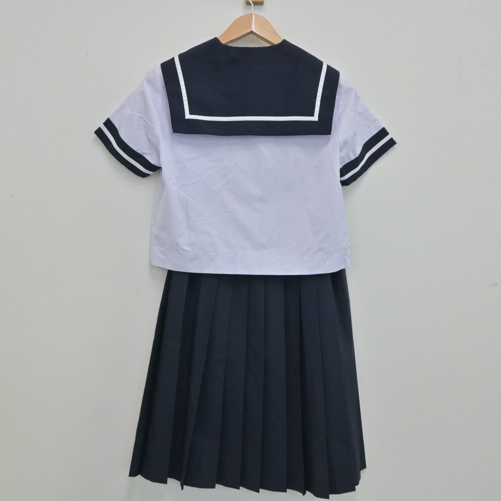 【中古】宮崎県 宮崎西中学校 女子制服 3点（セーラー服・セーラー服・スカート）sf019049