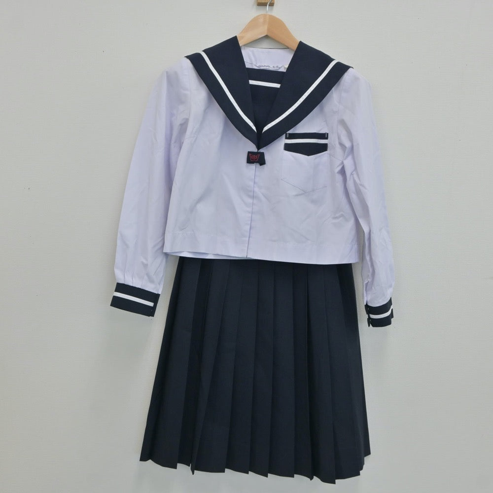 【中古】宮崎県 宮崎西中学校 女子制服 3点（セーラー服・セーラー服・スカート）sf019049