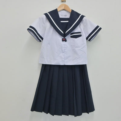 【中古】宮崎県 宮崎西中学校 女子制服 2点（セーラー服・スカート）sf019052