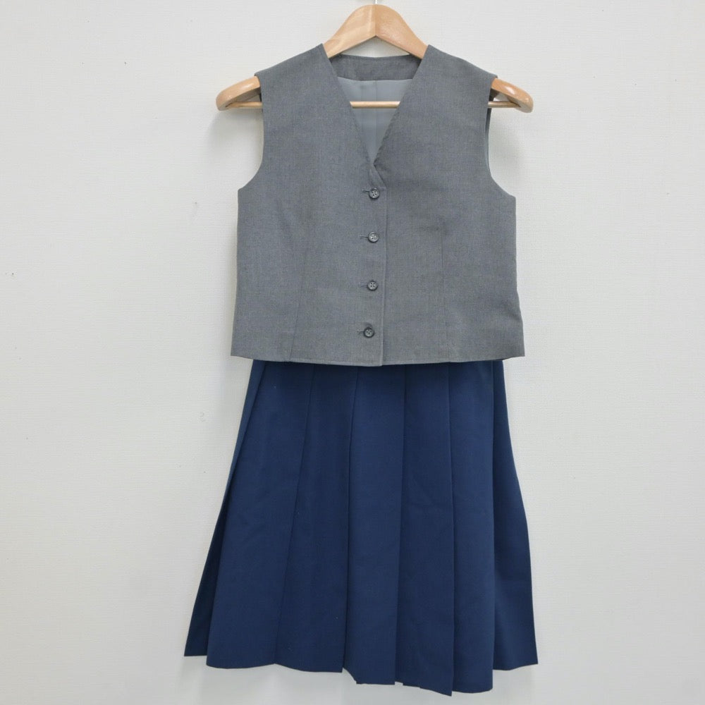 【中古】東京都 関中学校 女子制服 2点（ベスト・スカート）sf019054