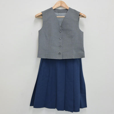 【中古】東京都 関中学校 女子制服 2点（ベスト・スカート）sf019054