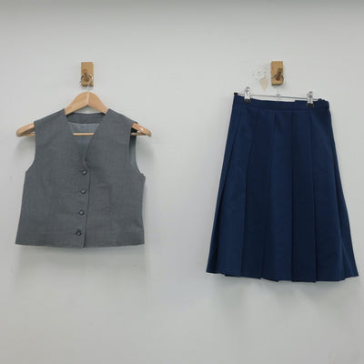 【中古】東京都 関中学校 女子制服 2点（ベスト・スカート）sf019054