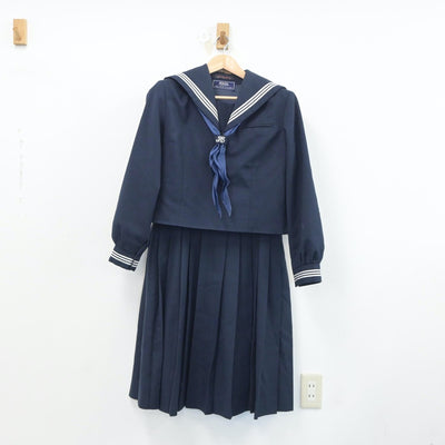 【中古】東京都 江東区立砂町中学校 女子制服 3点（セーラー服・ジャンパースカート）sf019057