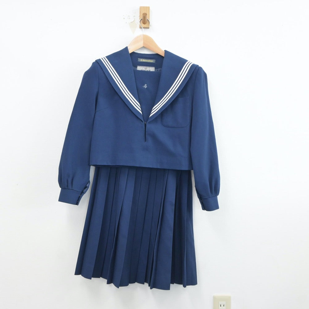 【中古】愛知県 愛知淑徳高等学校 女子制服 3点（セーラー服・スカート）sf019073