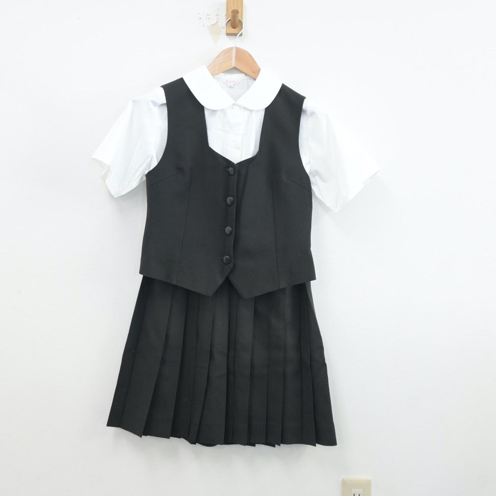 【中古】群馬県 群馬県立太田女子高等学校 女子制服 3点（ベスト・シャツ・スカート）sf019084