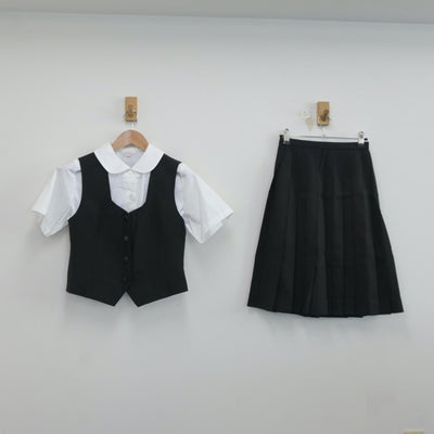 【中古】群馬県 群馬県立太田女子高等学校 女子制服 3点（ベスト・シャツ・スカート）sf019084