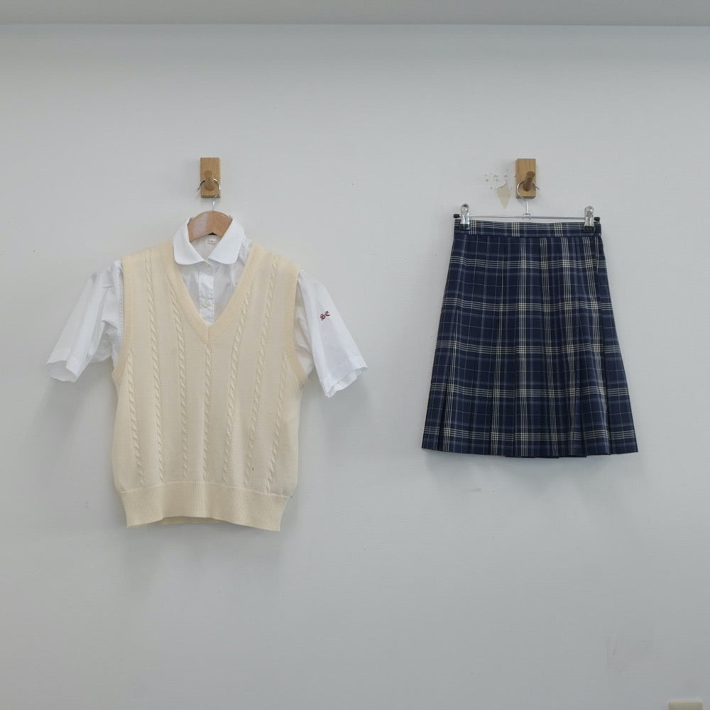 【中古】東京都 品川エトワール女子高等学校 女子制服 3点（ニットベスト・シャツ・スカート）sf019086