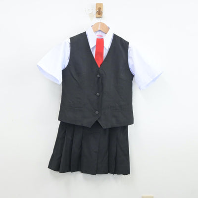 【中古】群馬県 群馬県立太田東高等学校 女子制服 4点（ベスト・シャツ・スカート）sf019092