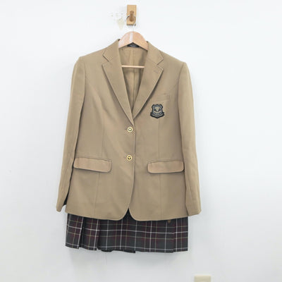 【中古】福岡県 私立沖学園隆徳館高等学校 女子制服 3点（ブレザー・ニット・スカート）sf019093