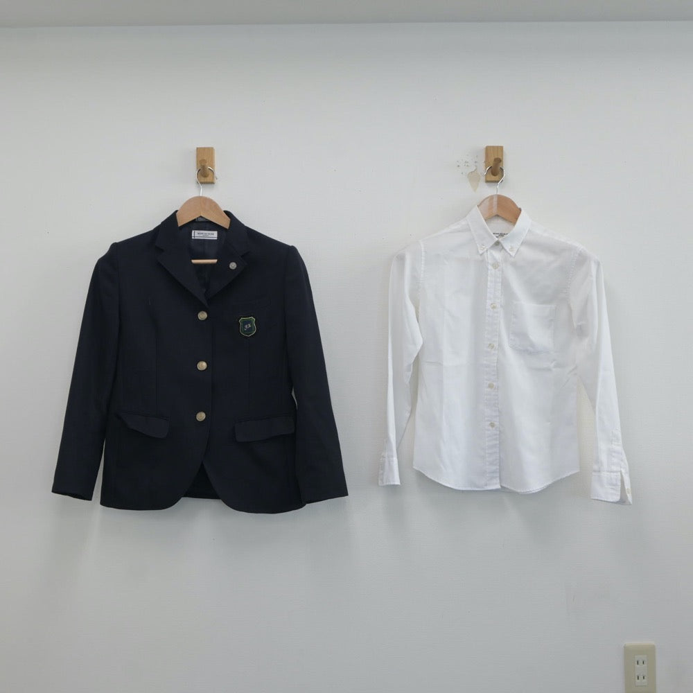 【中古】福岡県 福岡講倫館高等学校 女子制服 3点（ブレザー・シャツ）sf019095